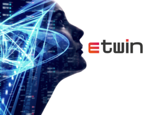 Immagine di donna che racchiude in sè i dati aziendali, rappresenta Etwin, il gemello digitale